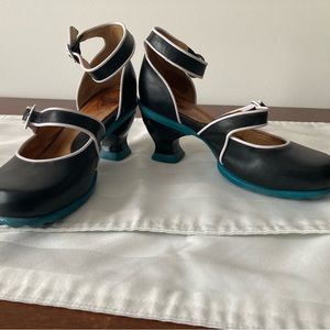 Black and Teal John Fluevog shoes